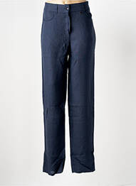 Pantalon droit fermeture zippée sous rabat boutonné taille normale bleu LE BOUDOIR D'EDOUARD femme