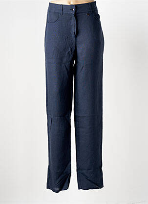 Pantalon droit fermeture zippée sous rabat boutonné taille normale bleu LE BOUDOIR D'EDOUARD femme