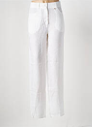 Pantalon droit fermeture zippée sous rabat boutonné taille normale blanc LE BOUDOIR D'EDOUARD femme