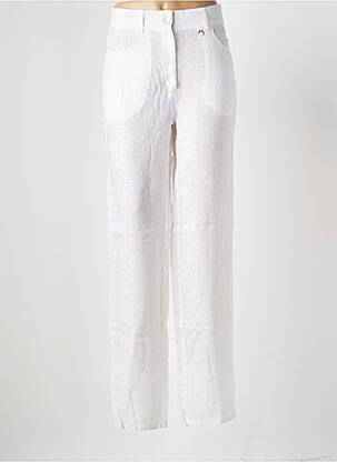 Pantalon droit fermeture zippée sous rabat boutonné taille normale blanc LE BOUDOIR D'EDOUARD femme