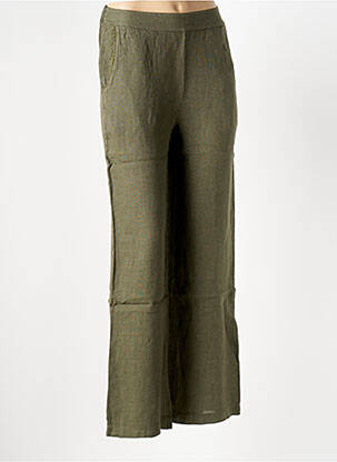Pantalon droit taille élastique taille normale vert LE BOUDOIR D'EDOUARD femme