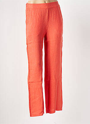 Pantalon droit taille élastique taille normale orange LE BOUDOIR D'EDOUARD femme