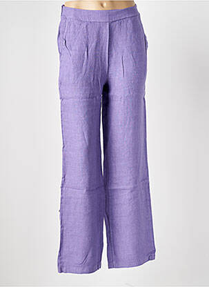 Pantalon droit taille élastique taille normale violet LE BOUDOIR D'EDOUARD femme