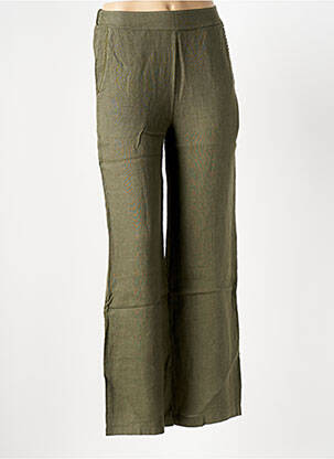 Pantalon droit taille élastique taille normale vert LE BOUDOIR D'EDOUARD femme