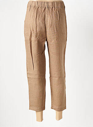 Pantalon 7/8 fermeture zippée sous rabat boutonné taille normale beige LE BOUDOIR D'EDOUARD femme