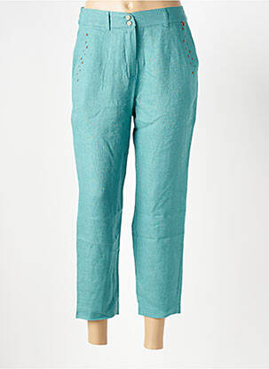 Pantalon 7/8 fermeture zippée sous rabat boutonné taille normale vert LE BOUDOIR D'EDOUARD femme