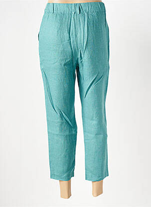 Pantalon 7/8 fermeture zippée sous rabat boutonné taille normale vert LE BOUDOIR D'EDOUARD femme