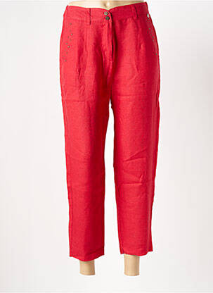 Pantalon 7/8 fermeture zippée sous rabat boutonné taille normale rouge LE BOUDOIR D'EDOUARD femme