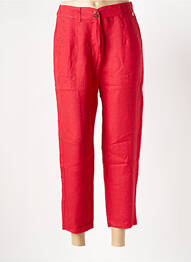 Pantalon 7/8 fermeture zippée sous rabat boutonné taille normale rouge LE BOUDOIR D'EDOUARD femme