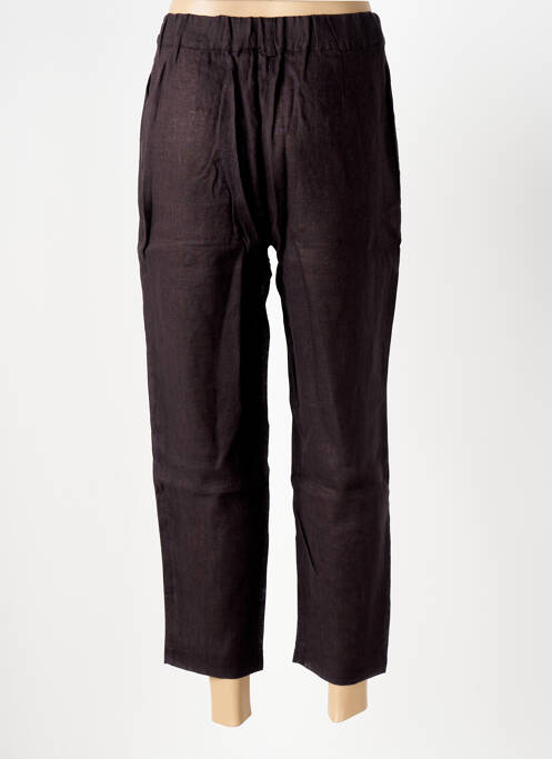 Pantalon 7/8 fermeture zippée sous rabat boutonné taille normale marron LE BOUDOIR D'EDOUARD femme