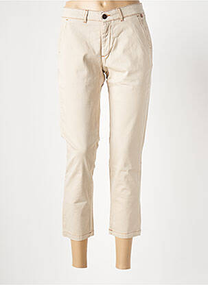 Pantalon 7/8 fermeture zippée sous rabat boutonné beige LE BOUDOIR D'EDOUARD femme