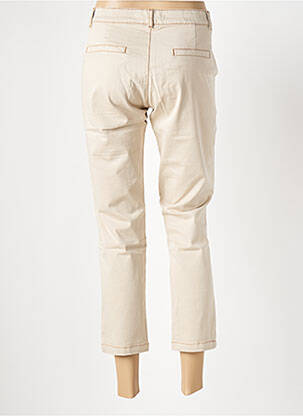 Pantalon 7/8 fermeture zippée sous rabat boutonné beige LE BOUDOIR D'EDOUARD femme