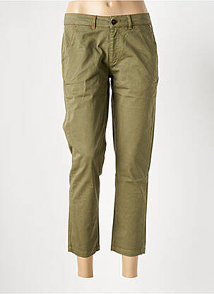 Pantalon 7/8 fermeture zippée sous rabat boutonné vert LE BOUDOIR D'EDOUARD femme