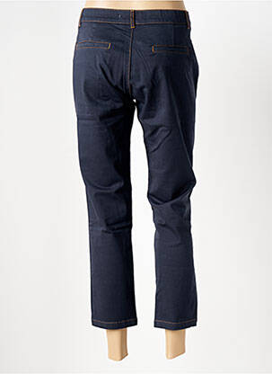 Pantalon 7/8 fermeture zippée sous rabat boutonné bleu LE BOUDOIR D'EDOUARD femme