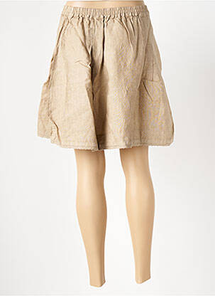 Jupe courte coupe évasée beige LE BOUDOIR D'EDOUARD femme
