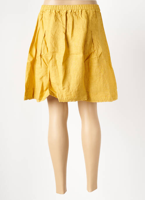 Jupe courte coupe évasée jaune LE BOUDOIR D'EDOUARD femme