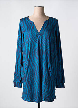 Tunique manches longues imprimé fantaisie bleu ZHENZI femme