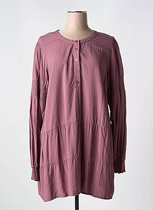 Tunique manches longues tissage crêpe rouge ZHENZI femme