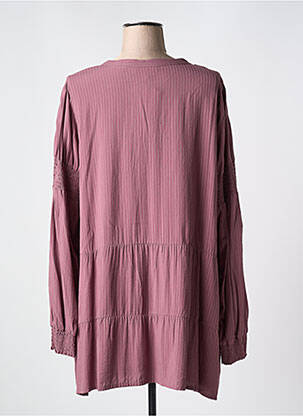 Tunique manches longues tissage crêpe rouge ZHENZI femme