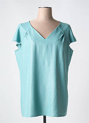 Top stretch manches courtes bleu SPG WOMAN femme
