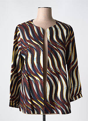 Veste chic col rond marron OCTAVIE & LEONIE femme