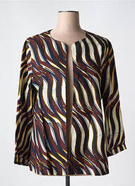 Veste chic col rond marron OCTAVIE & LEONIE femme