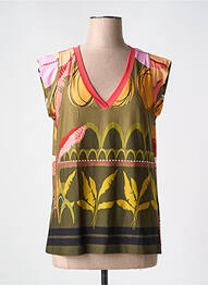 T-shirt imprimé fantaisie manches courtes vert BELTY femme