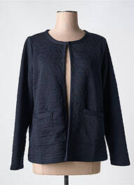 Veste casual col rond bleu ZHENZI femme