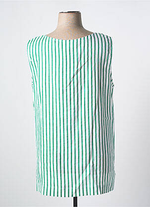 Top tissage crêpe sans manche vert KOKOMARINA femme