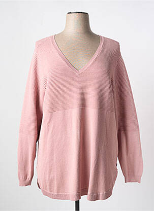 Pull coupe cintrée manches longues rose ZHENZI femme