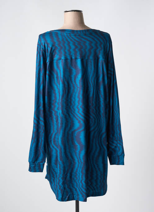 Tunique manches longues imprimé fantaisie bleu ZHENZI femme