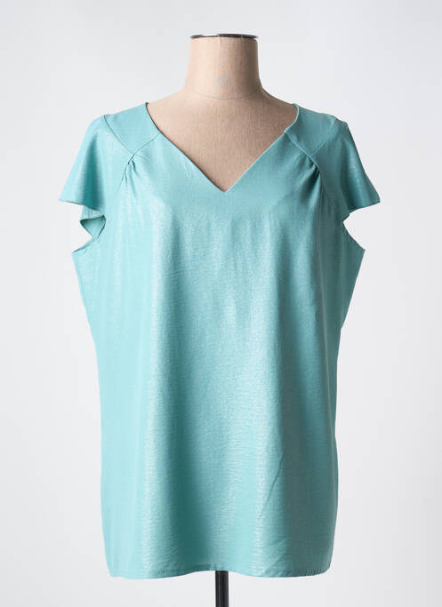 Top stretch manches courtes bleu SPG WOMAN femme