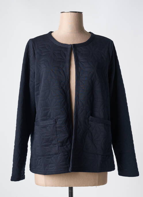 Veste casual col rond bleu ZHENZI femme