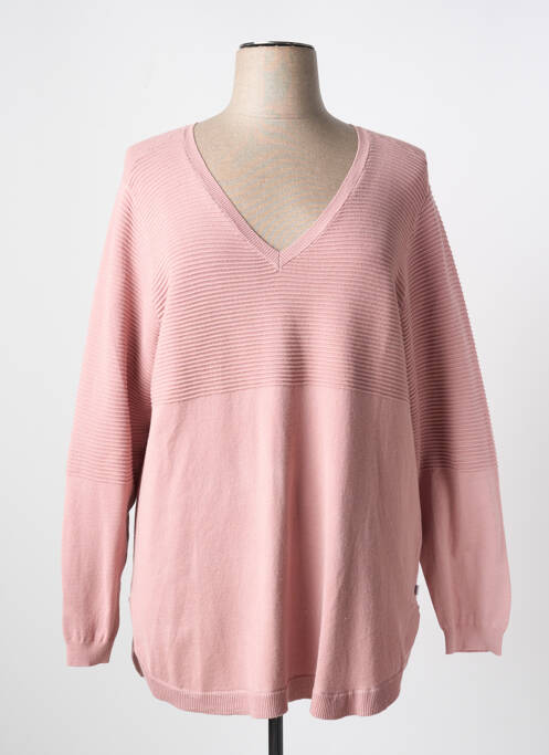 Pull coupe cintrée manches longues rose ZHENZI femme