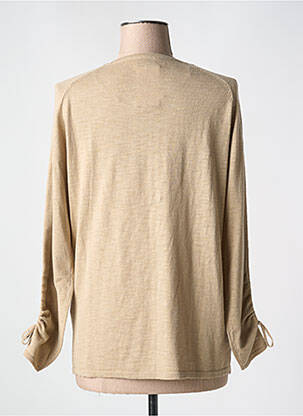 Gilet manches longues col rond beige BARBARA LEBEK femme
