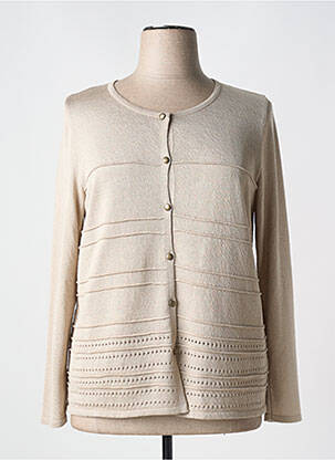 Gilet manches longues col rond beige TELMAIL femme