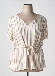 Blouse manches courtes manches courtes beige LILI & CAROLINE femme