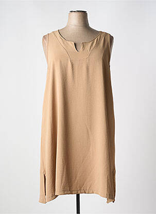 Tunique sans manche tissage crêpe beige G!OZE femme