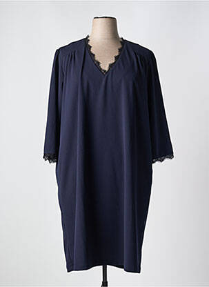 Robe mi-longue manches 3/4 manches 3/4 bleu OCTAVIE & LEONIE femme