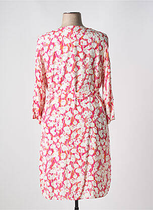 Robe mi-longue imprimé fleurs manches 3/4 rose DIANE LAURY femme