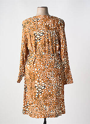 Robe mi-longue coupe fluide manches longues marron DIANE LAURY femme