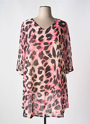 Tunique manches longues légère et transparente rose BELTY femme