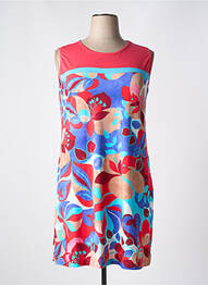 Robe mi-longue imprimé fleurs sans manche rouge BELTY femme