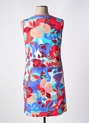 Robe mi-longue imprimé fleurs sans manche rouge BELTY femme
