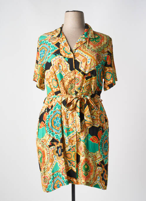 Robe mi-longue jaune BELTY pour femme