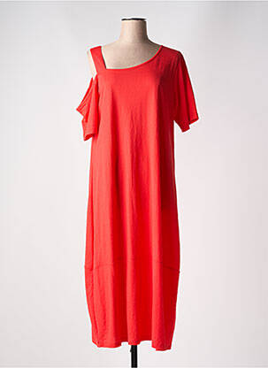 Robe longue manches courtes manches courtes rouge G!OZE femme