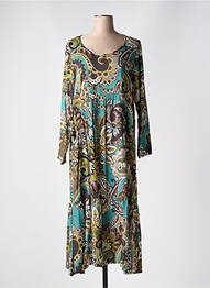 Robe longue manches longues manches longues marron G!OZE femme