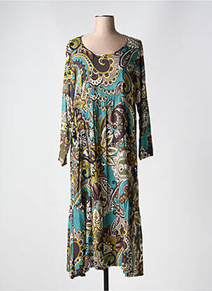 Robe longue manches longues manches longues marron G!OZE femme