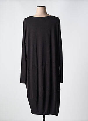Robe mi-longue manches longues manches longues noir ZHENZI femme