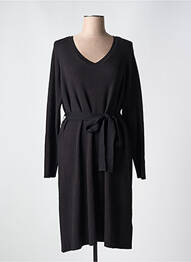 Robe pull col v manches longues noir ZHENZI femme